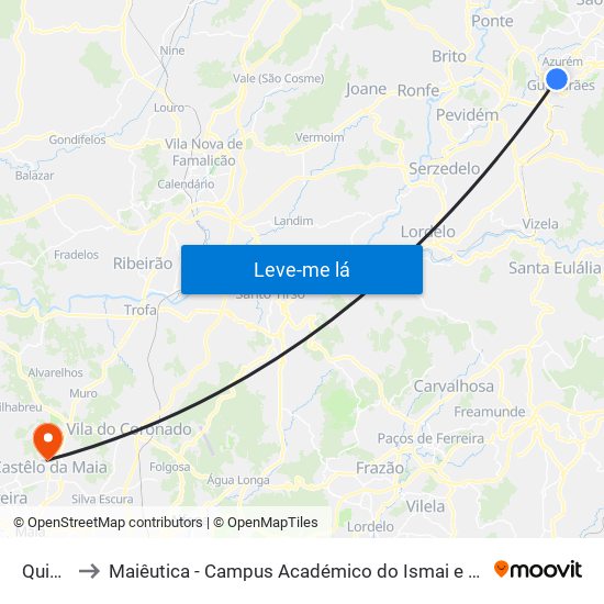 Quintã to Maiêutica - Campus Académico do Ismai e Ipmaia map