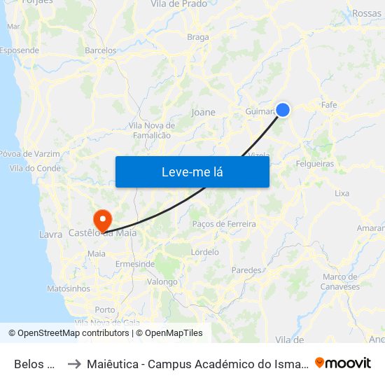 Belos Ares to Maiêutica - Campus Académico do Ismai e Ipmaia map