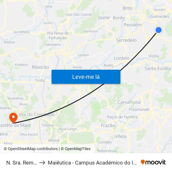 N. Sra. Remédios to Maiêutica - Campus Académico do Ismai e Ipmaia map