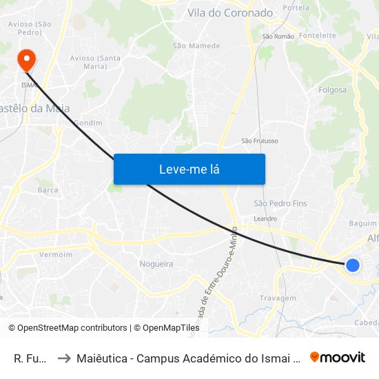 R. Funda to Maiêutica - Campus Académico do Ismai e Ipmaia map