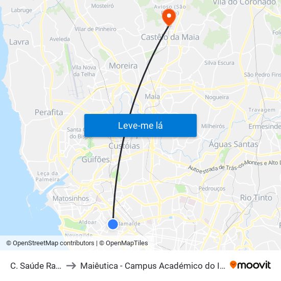 C. Saúde Ramalde to Maiêutica - Campus Académico do Ismai e Ipmaia map