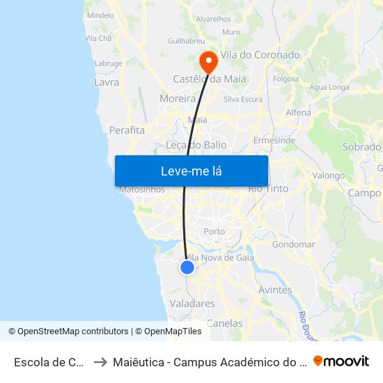 Escola de Canidelo to Maiêutica - Campus Académico do Ismai e Ipmaia map