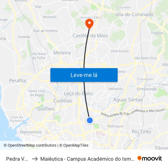 Pedra Verde to Maiêutica - Campus Académico do Ismai e Ipmaia map