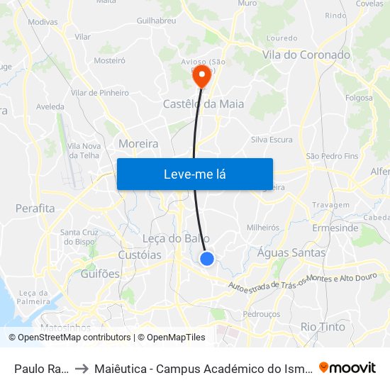 Paulo Ranito to Maiêutica - Campus Académico do Ismai e Ipmaia map