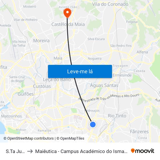 S.Ta Justa to Maiêutica - Campus Académico do Ismai e Ipmaia map