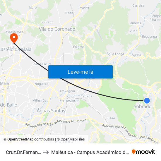 Cruz.Dr.Fernando Melo to Maiêutica - Campus Académico do Ismai e Ipmaia map