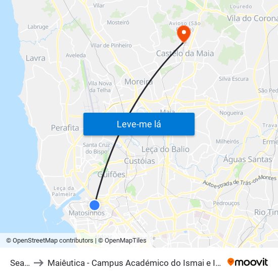 Seara to Maiêutica - Campus Académico do Ismai e Ipmaia map