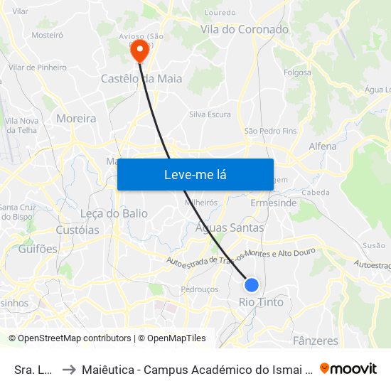 Sra. Lapa to Maiêutica - Campus Académico do Ismai e Ipmaia map