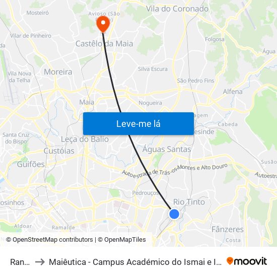 Ranha to Maiêutica - Campus Académico do Ismai e Ipmaia map