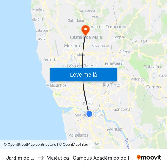 Jardim do Morro to Maiêutica - Campus Académico do Ismai e Ipmaia map