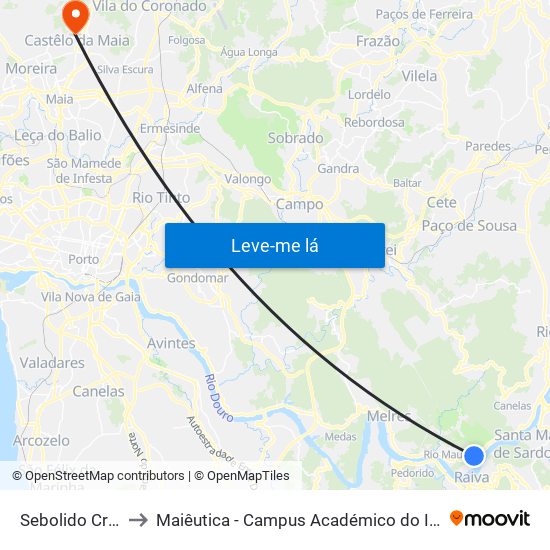 Sebolido Cruzeiro to Maiêutica - Campus Académico do Ismai e Ipmaia map