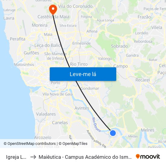 Igreja Lever to Maiêutica - Campus Académico do Ismai e Ipmaia map