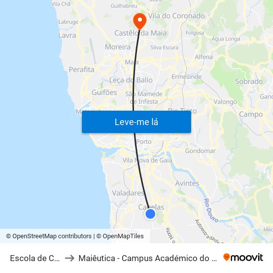 Escola de Canelas to Maiêutica - Campus Académico do Ismai e Ipmaia map