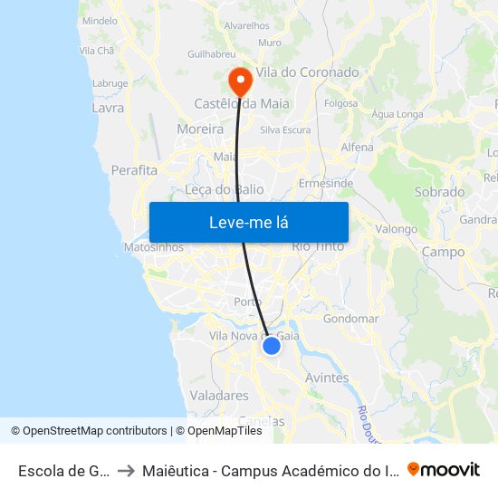 Escola de Gervide to Maiêutica - Campus Académico do Ismai e Ipmaia map