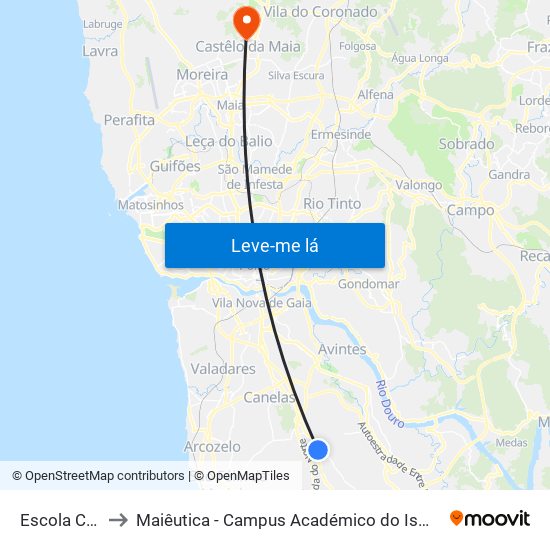 Escola Couto to Maiêutica - Campus Académico do Ismai e Ipmaia map