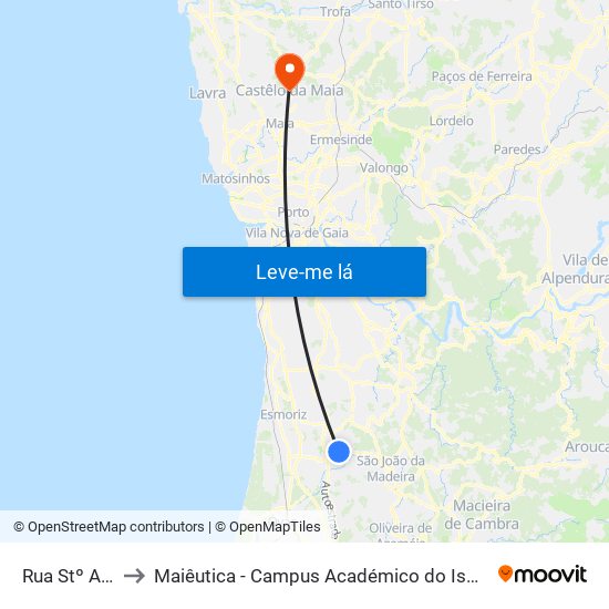 Rua Stº André to Maiêutica - Campus Académico do Ismai e Ipmaia map