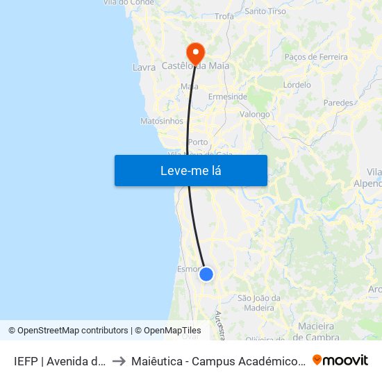 IEFP to Maiêutica - Campus Académico do Ismai e Ipmaia map