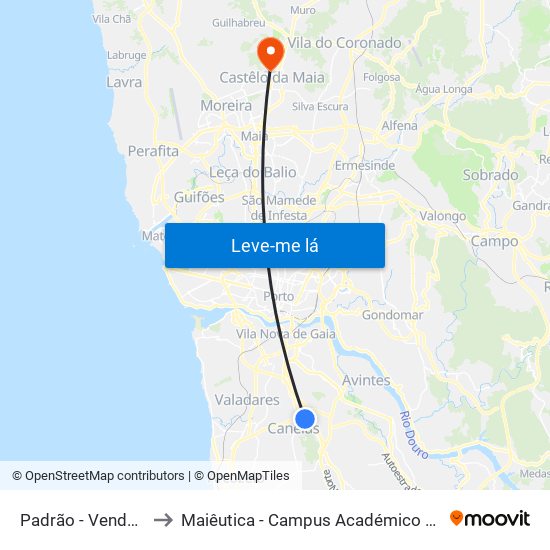 Padrão - Venda de Cima to Maiêutica - Campus Académico do Ismai e Ipmaia map