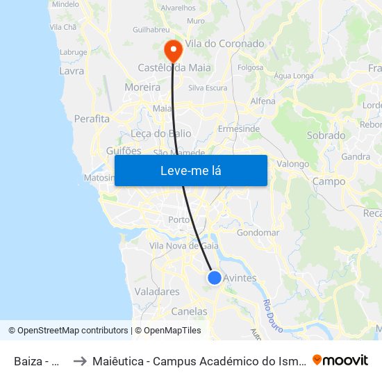 Baiza - Mariz to Maiêutica - Campus Académico do Ismai e Ipmaia map