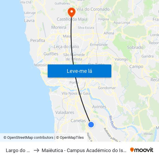 Largo do Casal to Maiêutica - Campus Académico do Ismai e Ipmaia map