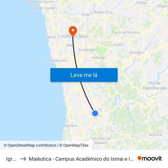 Igreja to Maiêutica - Campus Académico do Ismai e Ipmaia map