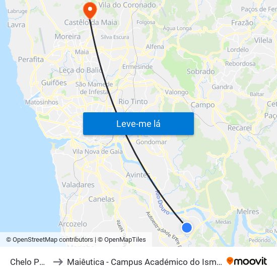 Chelo Póvoa (Lever) to Maiêutica - Campus Académico do Ismai e Ipmaia map