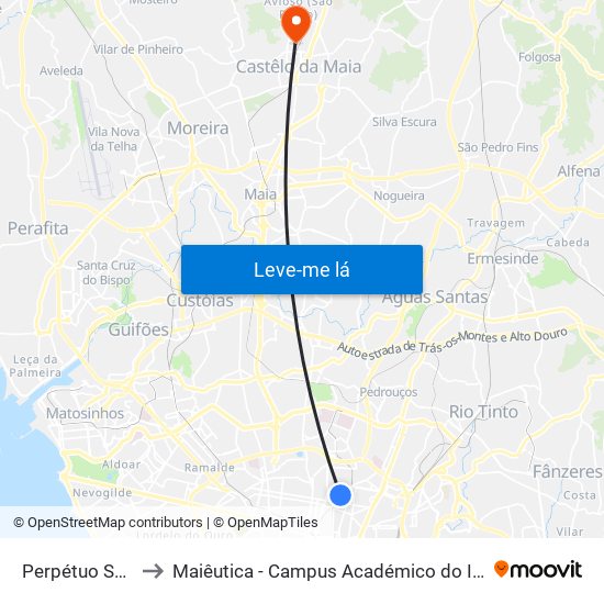 Perpétuo Socorro to Maiêutica - Campus Académico do Ismai e Ipmaia map