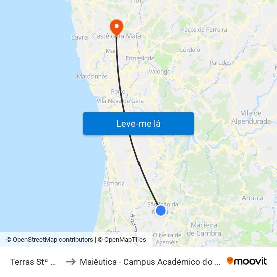 Terras Stª Maria A to Maiêutica - Campus Académico do Ismai e Ipmaia map