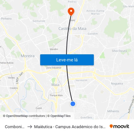 Combonianos to Maiêutica - Campus Académico do Ismai e Ipmaia map