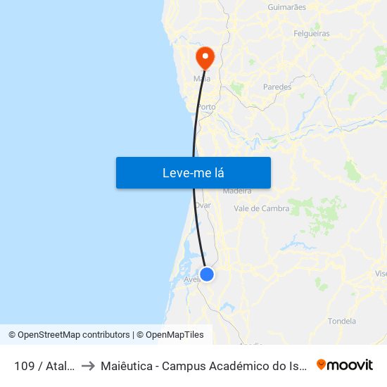 109 / Atalaia A to Maiêutica - Campus Académico do Ismai e Ipmaia map