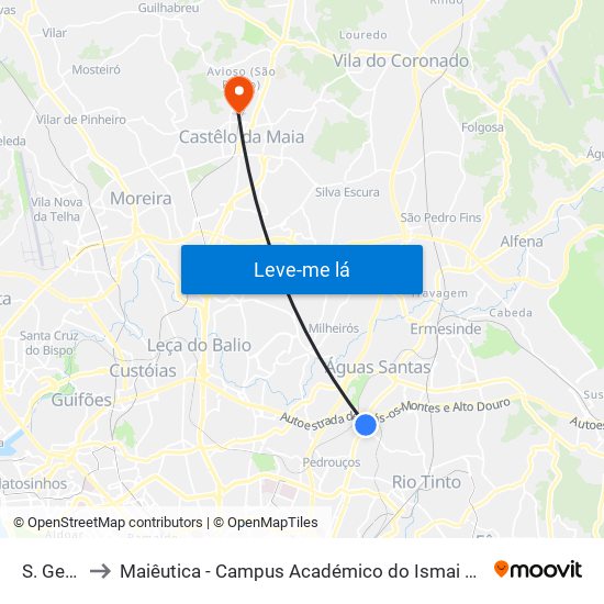 S. Gemil to Maiêutica - Campus Académico do Ismai e Ipmaia map