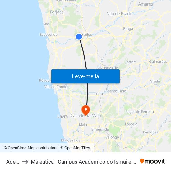 Adega to Maiêutica - Campus Académico do Ismai e Ipmaia map