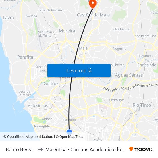 Bairro Bessa Leite to Maiêutica - Campus Académico do Ismai e Ipmaia map