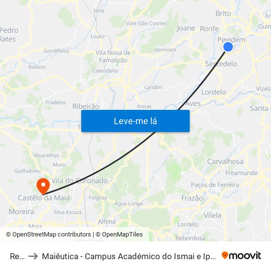 Reis to Maiêutica - Campus Académico do Ismai e Ipmaia map