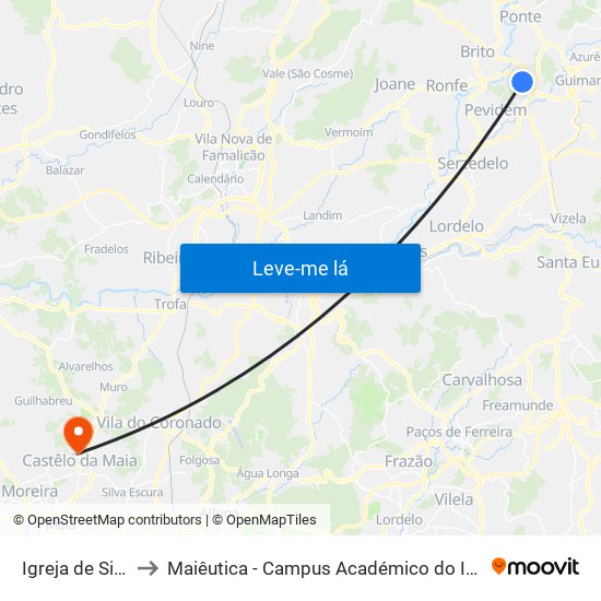 Igreja de Silvares to Maiêutica - Campus Académico do Ismai e Ipmaia map