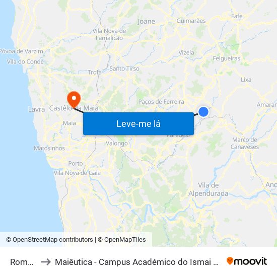 Romariz to Maiêutica - Campus Académico do Ismai e Ipmaia map