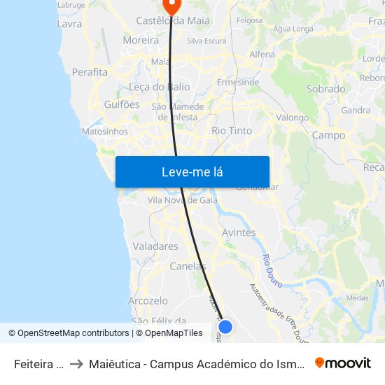 Feiteira Z. I. to Maiêutica - Campus Académico do Ismai e Ipmaia map