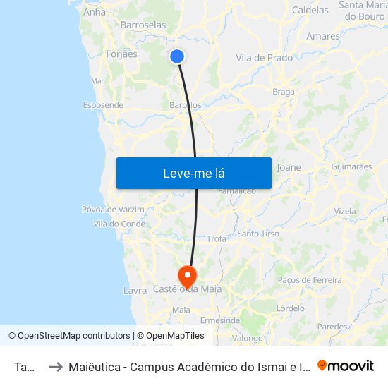 Tamel to Maiêutica - Campus Académico do Ismai e Ipmaia map