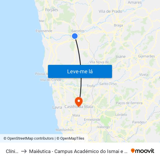 Clínica to Maiêutica - Campus Académico do Ismai e Ipmaia map