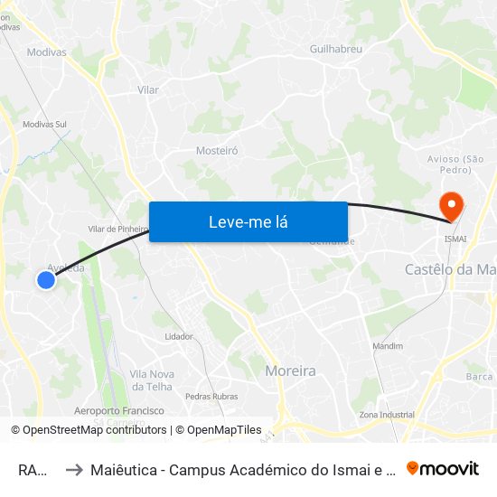 RAMIL to Maiêutica - Campus Académico do Ismai e Ipmaia map