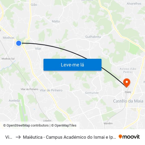 Viso to Maiêutica - Campus Académico do Ismai e Ipmaia map