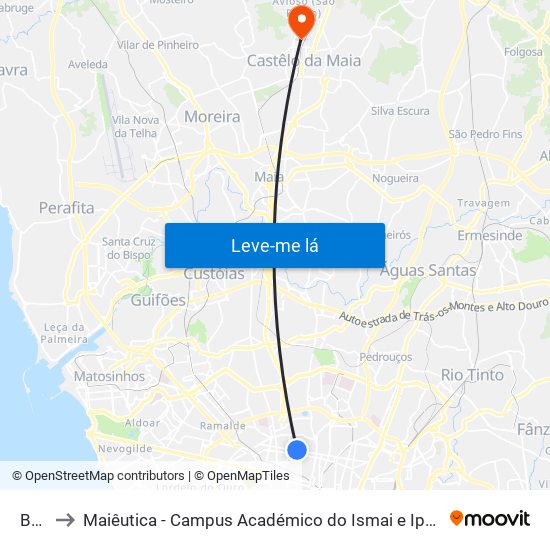 Bcg to Maiêutica - Campus Académico do Ismai e Ipmaia map