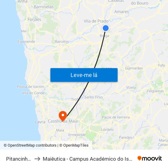 Pitancinhos Iii to Maiêutica - Campus Académico do Ismai e Ipmaia map