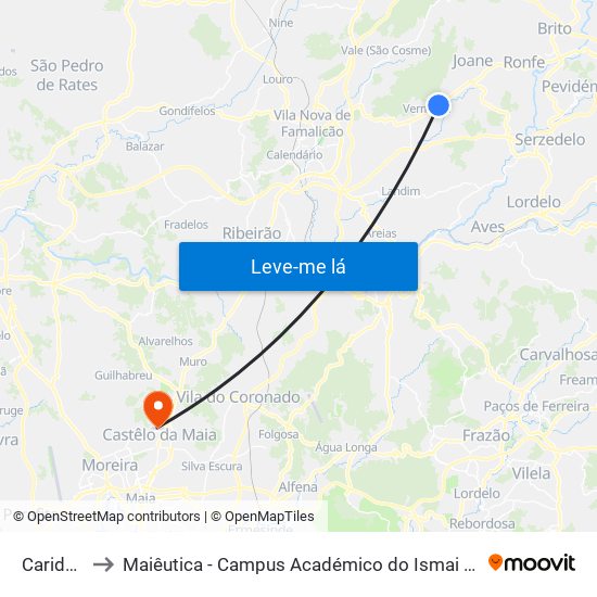 Carides I to Maiêutica - Campus Académico do Ismai e Ipmaia map