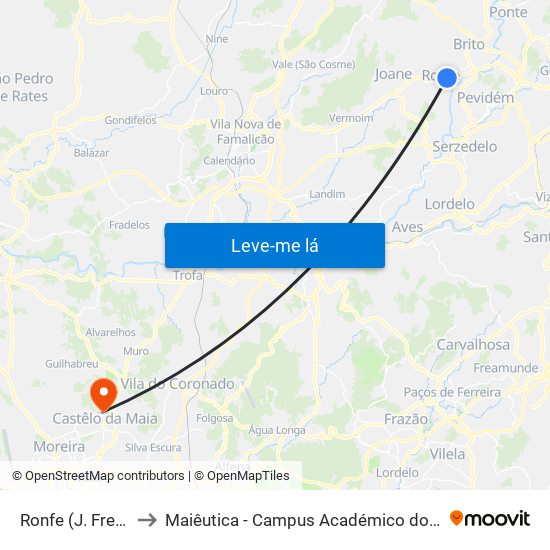 Ronfe (J. Freguesia) to Maiêutica - Campus Académico do Ismai e Ipmaia map