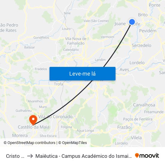 Cristo Rei to Maiêutica - Campus Académico do Ismai e Ipmaia map