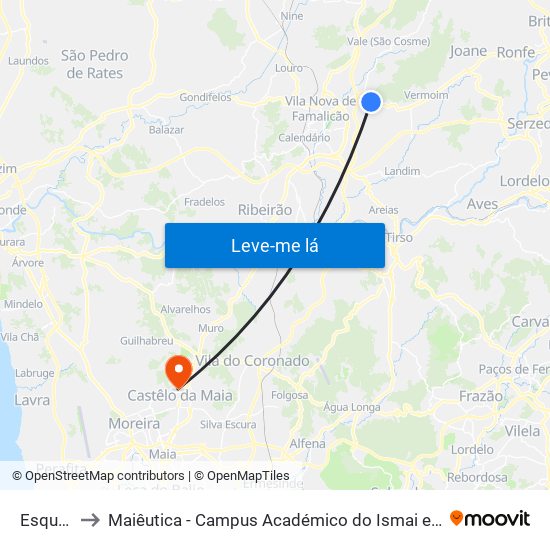 Esquivó to Maiêutica - Campus Académico do Ismai e Ipmaia map
