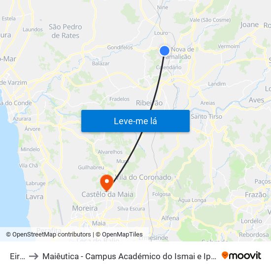 Eiral to Maiêutica - Campus Académico do Ismai e Ipmaia map