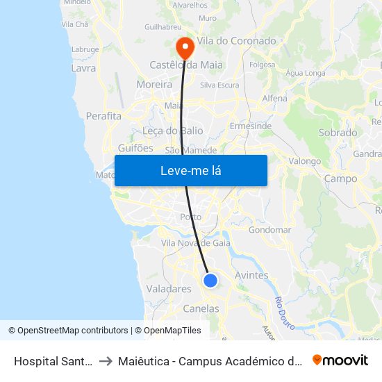 Hospital Santos Silva to Maiêutica - Campus Académico do Ismai e Ipmaia map