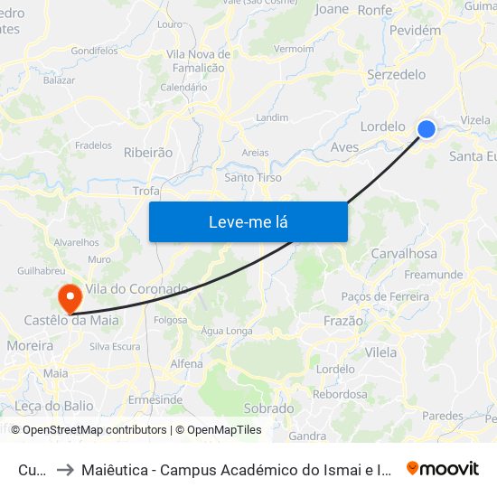 Cuca to Maiêutica - Campus Académico do Ismai e Ipmaia map